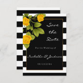 イエローローズオンブラック&ホワイトストライプズ セーブザデート (正面/裏面)