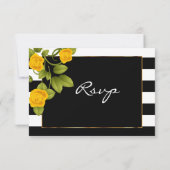 イエローローズオンブラック&ホワイトストライプズ 招待状 (裏面)