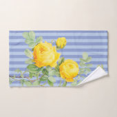 イエローローズオンブルーストライプ ハンドタオル (ハンドタオル)