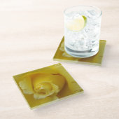 イエローローズガラスコースター ガラスコースター (アングル)