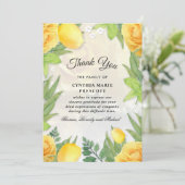 イエローローズガーデングリーンフローラ悔やみや弔慰サンキュー 招待状 (スタンド正面)