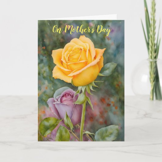 イエローローズガーデンフローラアートマザーズデイカード カード (正面)