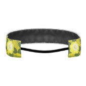 イエローローズグリーンユニークフローラクロシェプリントオン アスレチックヘッドバンド (裏面)