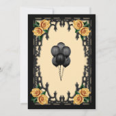 イエローローズゴシックブライダルシャワーイエロー 招待状 (裏面)