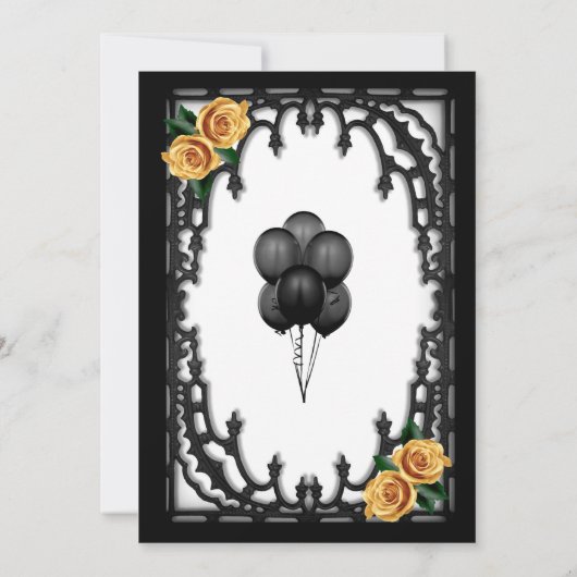 イエローローズゴシックブライダルシャワー 招待状 (裏面)