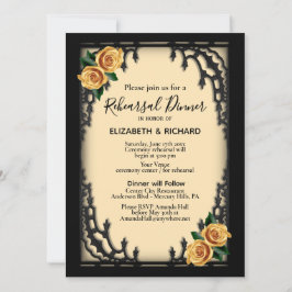 イエローローズゴシックリハーサルディナーイエロー 招待状