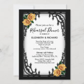 イエローローズゴシックリハーサルディナーホワイト 招待状 (正面)