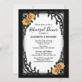 イエローローズゴシックリハーサルディナーホワイト 招待状
