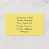 イエローローズサンシャインビューティフルビジネスカード 名刺 (裏面)