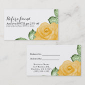 イエローローズシックエレガントフローラフレンド参照 紹介カード (正面/裏面)