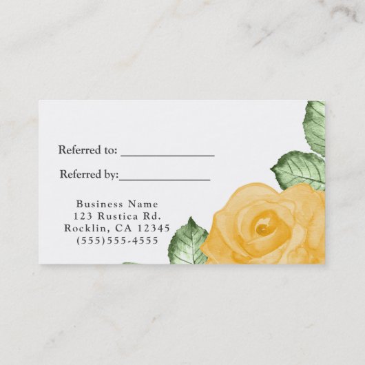 イエローローズシックエレガントフローラフレンド参照 紹介カード (裏面)