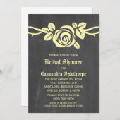 イエローローズシャルボードブライダルシャワー招待状 招待状 (正面/裏面)