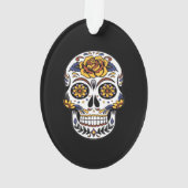 イエローローズシュガースカルオンブラック オーナメント (裏面)