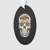 イエローローズシュガースカルオンブラック オーナメント (正面)