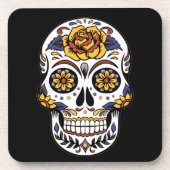 イエローローズシュガースカルオンブラック コースター (正面)
