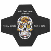 イエローローズシュガースカルオンブラック サッカーボール (フラット)