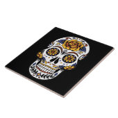 イエローローズシュガースカルオンブラック タイル (側面)