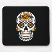 イエローローズシュガースカルオンブラック マウスパッド (正面)