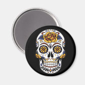 イエローローズシュガースカルオンブラック マグネット (正面/裏面)