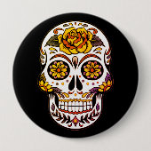 イエローローズシュガースカルオンブラック 缶バッジ (正面)