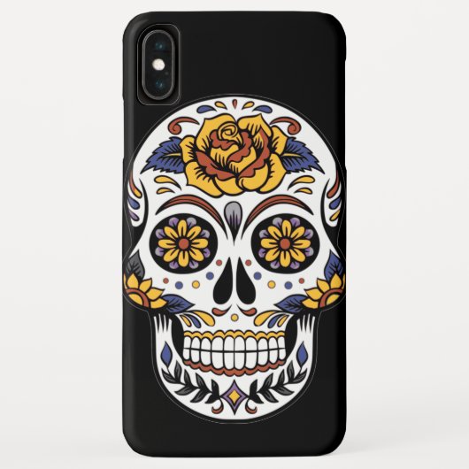 イエローローズシュガースカルオンブラック Case-Mate iPhoneケース (裏面)