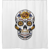 イエローローズシュガースカル シャワーカーテン (正面)