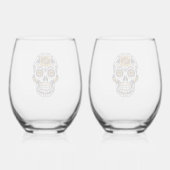 イエローローズシュガースカル ステムなしワイングラス (裏面)