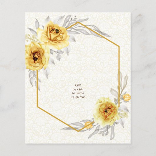 イエローローズジオグラフィティックスバジェットハルディ招待状 (裏面)