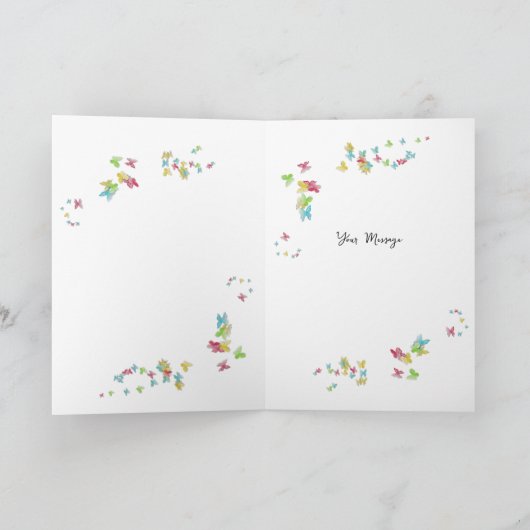 イエローローズスクリプトハッピーアニバーサリーカード カード (内部)