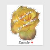 イエローローズスティッカーロマンチック結婚バラデカール シール (シート)