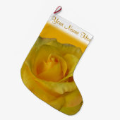 イエローローズストッキングバラクリスマスストッキングクスト ラージクリスマスストッキング (正面 (吊り時))