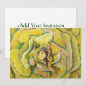 イエローローズスワールカスタムバラ招待状 招待状 (正面/裏面)