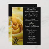 イエローローズズ結婚式招待状と好意 インビテーションポストカード (正面/裏面)