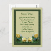 イエローローズセレニティ祈りの言葉ハガキ ポストカード (正面/裏面)