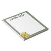 イエローローズセージパーソナライズされたデスク ノートパッド (アングル)