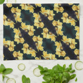 イエローローズトリオ抽象芸術パターン キッチンタオル (折り畳み)