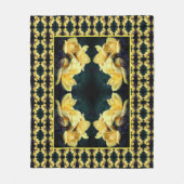 イエローローズトリオ抽象芸術パターン フリースブランケット (正面)