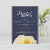 イエローローズネイビーブルーフローラブライダルシャワー 招待状 (スタンド正面)