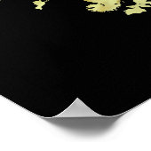 イエローローズハートオンブラックポスター ポスター (角)