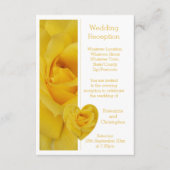 イエローローズハートデザインウェディングレセプション エンクロージャーカード (正面)