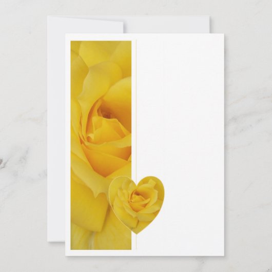 イエローローズハートデザイン結婚式招待状 招待状 (裏面)