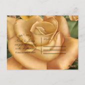 イエローローズバラ植物結婚式保存日 ポストカード (裏面)