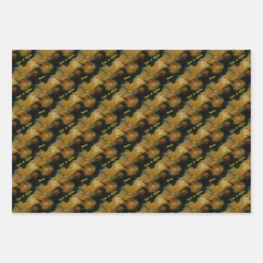 イエローローズパーソナライズされた ラッピングペーパーシート (正面3)