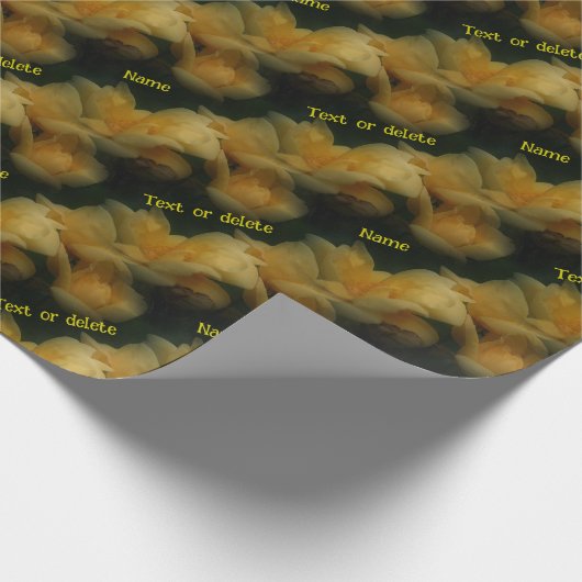 イエローローズパーソナライズされた ラッピングペーパー (角)