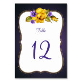 イエローローズパープルスミレ金ゴールドフレームテーブルナンバー テーブルナンバー (裏面)