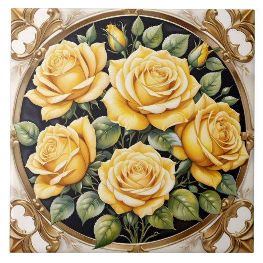 イエローローズビューティフル人気があるコレクション タイル (正面)