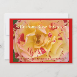 イエローローズピンクフラワーカスタムカード招待状 招待状