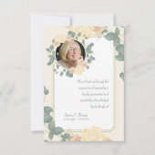 イエローローズフォト悔やみや弔慰サンキューカード 招待状 (正面)