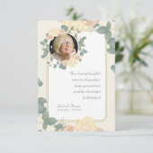 イエローローズフォト悔やみや弔慰サンキューカード 招待状 (スタンド正面)