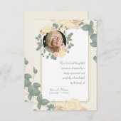 イエローローズフォト悔やみや弔慰サンキューカード 招待状 (正面/裏面)